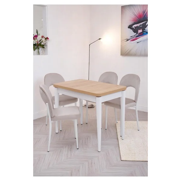 Damla Hilal Mdf Mutfak Masa Sandalye Takımı 60X100CM - Ceviz - 60 x 100 cm - Görsel 6