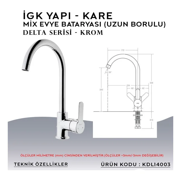 Kare Delta Mix KDL 14003 Mutfak Bataryası - Görsel 4