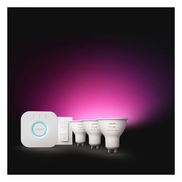 Philips Hue 400 Renkli Ambiyans 4.2 W-50 W GU10 3'lü Spot Akıllı LED Ampul + Dimmer Anahtar + Bridge Başlangıç Seti - Görsel 10