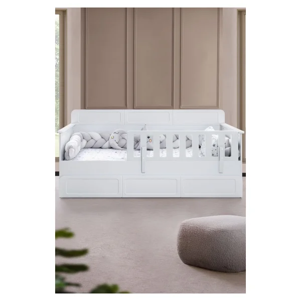 Setay Mobilya Mira Beyaz 90x190 cm Yavrulu Montessori Karyola - Görsel 2