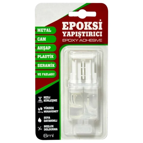 Hızlı Kuruyan Epoksi Yapıştırıcı 6 Ml Güçlü Genel Amaçlı Yapışma Metal Plastik Seramik Cam Kullanım - Görsel 2
