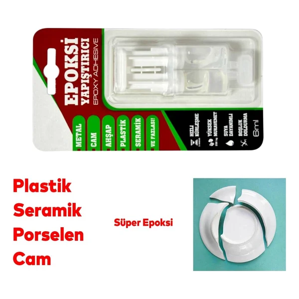 Hızlı Kuruyan Epoksi Yapıştırıcı 6 Ml Güçlü Genel Amaçlı Yapışma Metal Plastik Seramik Cam Kullanım - Görsel 3