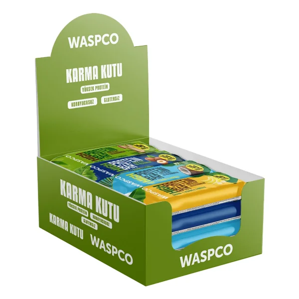 WaspCo Yüksek Protein Bar 50G Karma Kutu 15 Adet (5 Çeşit) - Görsel 2