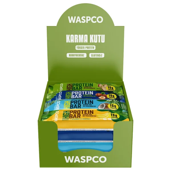 WaspCo Yüksek Protein Bar 50G Karma Kutu 15 Adet (5 Çeşit) - Görsel 3