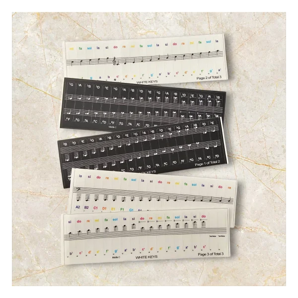 happypotam renkli piyano org klavye tuşları için nota sticker etiketi aksesuarı 37-49-54-61-88 tuşlara uygun - Görsel 6