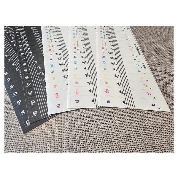 happypotam renkli piyano org klavye tuşları için nota sticker etiketi aksesuarı 37-49-54-61-88 tuşlara uygun - Görsel 2