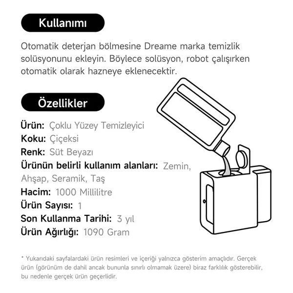 Dreame Robot Temizlik Solüsyonu 1 lt - Görsel 6