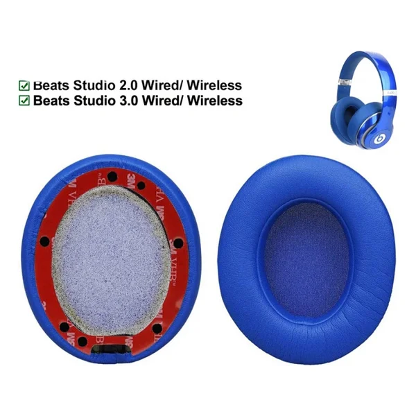 Beats Studio 2.0 ve 3.0 Uyumlu Kulaklık Pedi Studio Apl Kulaklık Süngeri Kulaklık Yastığı Köpük Yalıtım Minder Ped Yastık - Mavi - Görsel 4