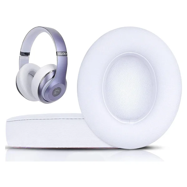 Beats Studio 2.0 ve 3.0 Uyumlu Kulaklık Pedi Studio Apl Kulaklık Süngeri Kulaklık Yastığı Köpük Yalıtım Minder Ped Yastık - Beyaz - Görsel 2