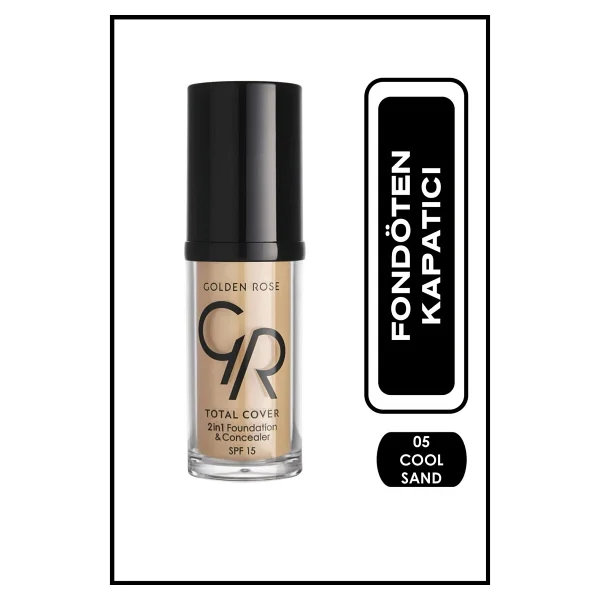 Golden Rose Total Cover 2 in 1 SPF 15 18 Cappuccino 30 ml Fondöten & Kapatıcı - Görsel 3
