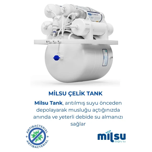 Mil Su Arıtma Cihazı 14 Aşamalı Alkali Filtreli 8 Lt Çelik Tanklı (DNP14-M-S) - Görsel 3