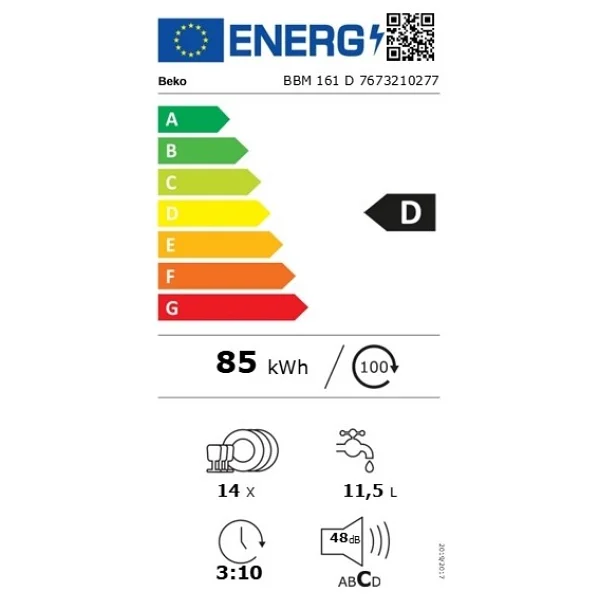 Beko BBM 161 D 6 Programlı Ankastre Bulaşık Makinesi - Görsel 6