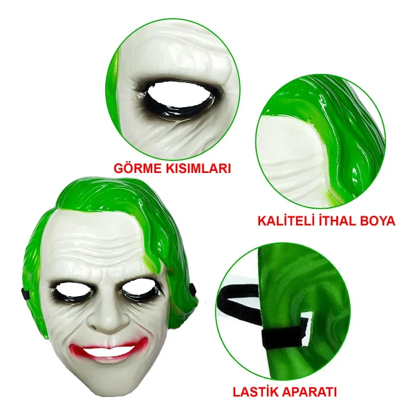 The Dark Knight Joker Maskesi Yeşil - Görsel 4