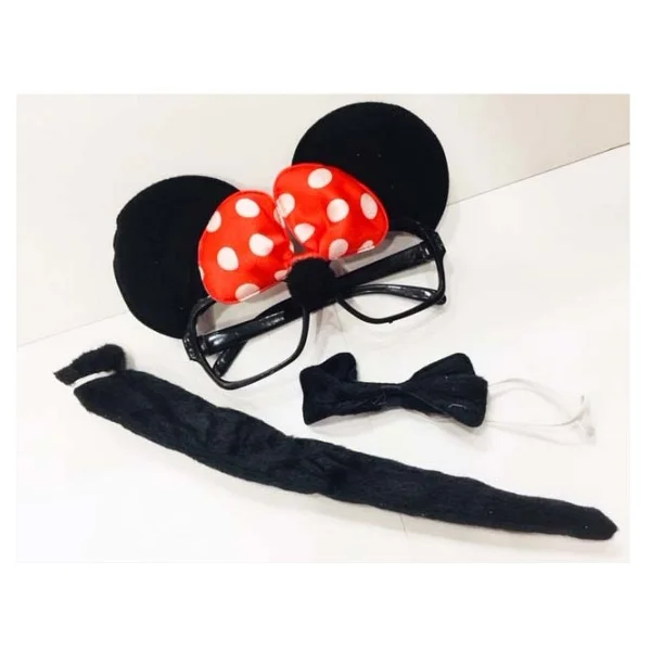 Mouse Gözlüğü Papyonu Kuyruğu Seti - Görsel 2