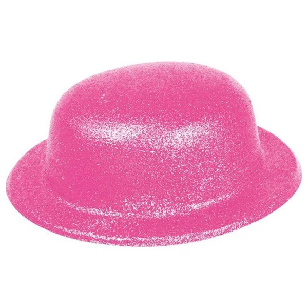 Pembe Renk Simli Melon Yuvarlak Parti Şapkası 24X26 cm - Görsel 2