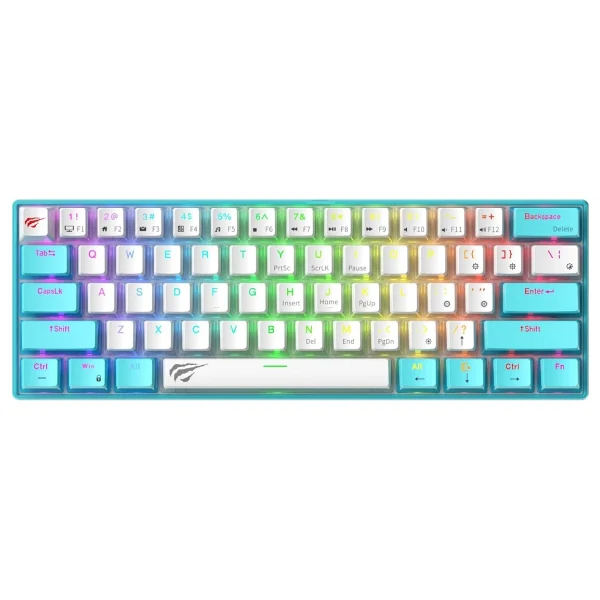 Havit Gamenote KB903L Mavi RGB %60 TKL Red Switch Kablolu Mekanik Oyuncu Klavyesi - Görsel 8
