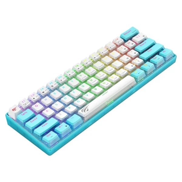 Havit Gamenote KB903L Mavi RGB %60 TKL Red Switch Kablolu Mekanik Oyuncu Klavyesi - Görsel 3