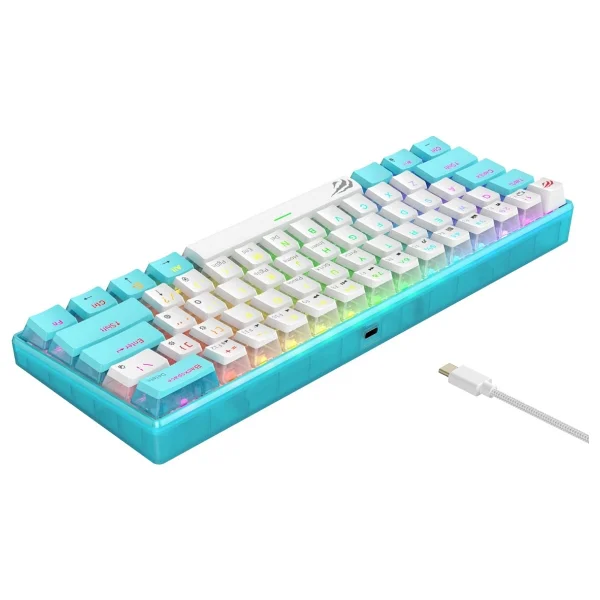 Havit Gamenote KB903L Mavi RGB %60 TKL Red Switch Kablolu Mekanik Oyuncu Klavyesi - Görsel 4