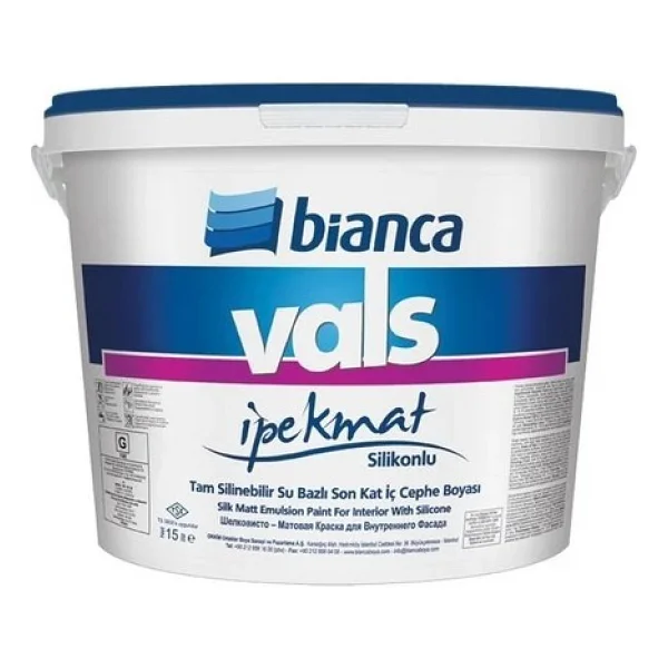 Bianca Vals İpekmat 15 lt Silinebilir Silikonlu İç Cephe Boyası - Görsel 2