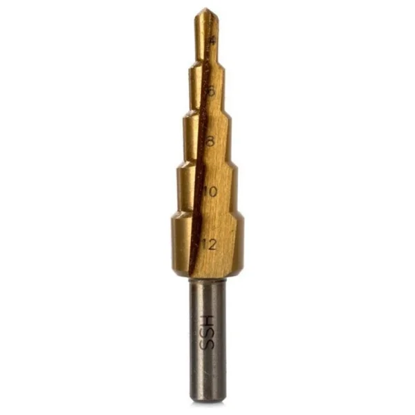 Hss Kademeli Matkap Ucu Panç Sac Delgisi 4-12 mm - Altın - Görsel 6