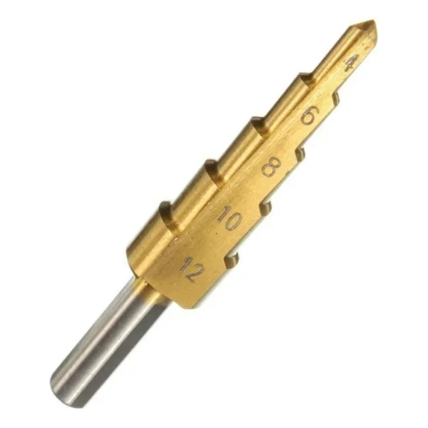 Hss Kademeli Matkap Ucu Panç Sac Delgisi 4-12 mm - Altın - Görsel 2