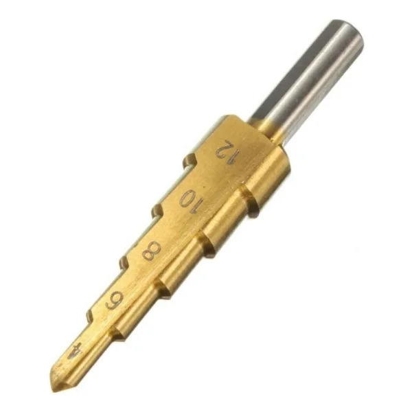 Hss Kademeli Matkap Ucu Panç Sac Delgisi 4-12 mm - Altın - Görsel 3