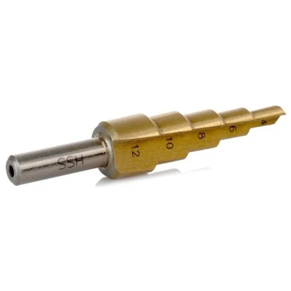 Hss Kademeli Matkap Ucu Panç Sac Delgisi 4-12 mm - Altın - Görsel 4