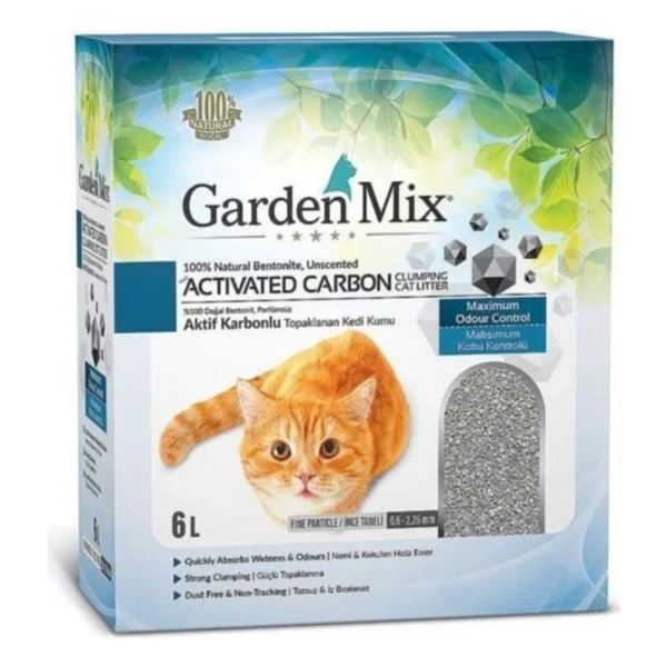 Gardenmix Aktif Karbonlu 6 lt İnce Taneli Bentonit Kedi Kumu - Görsel 5