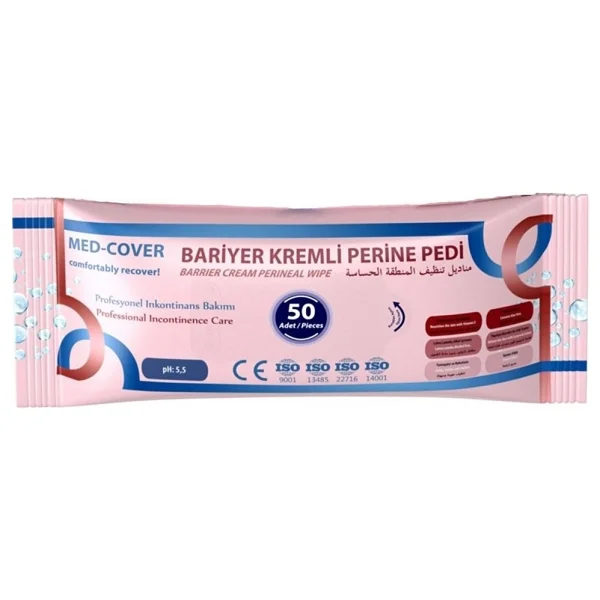 Med-Cover Bariyer Kremli Perine Temizleme Pedi 50'li 3 Adet - 3 ADET - Görsel 3