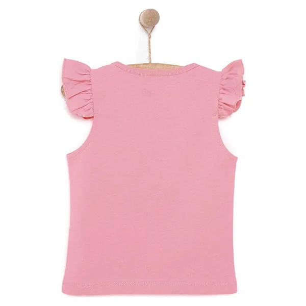 HelloBaby Kız Bebek Basic Tişört Bisiklet Yaka Atlet Kol Koyu Pembe 2 Yaş - Görsel 2