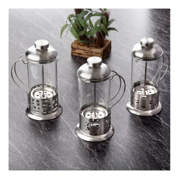 Çelik Kulplu Cam French Press - 350 ml - Görsel 5
