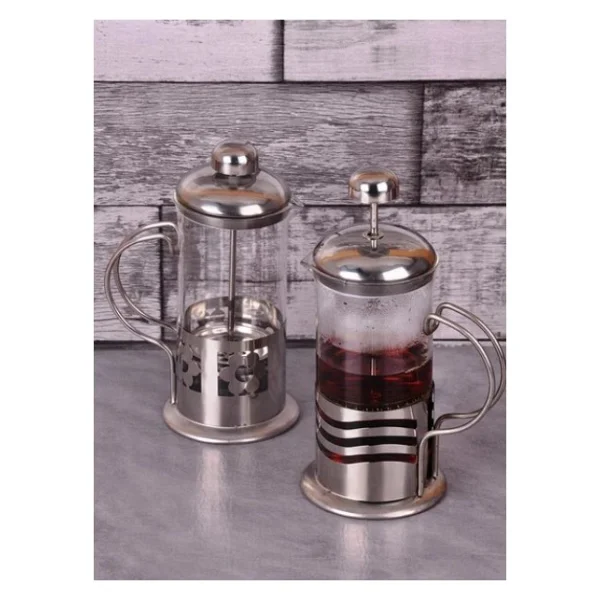Çelik Kulplu Cam French Press - 350 ml - Görsel 4