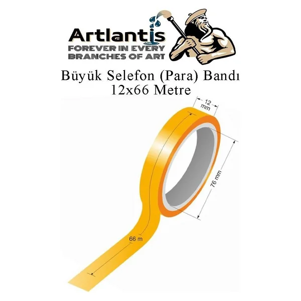 12x66 Metre Selefon Bant 1 Adet Büro Bandı Büyük Bant Makinelerine Uyumlu Kırtasiye Şeffaf Para Bandı - Görsel 2