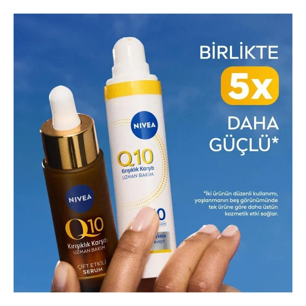 Nivea Q10 Spf50 Güneş Koruyucu Yüz Bakım Kremi 40ml Ve Çift Etkili Cilt Serumu 30ml - Görsel 4