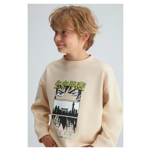Grimelange Remco Krem Çocuk Sweatshirt - Görsel 2