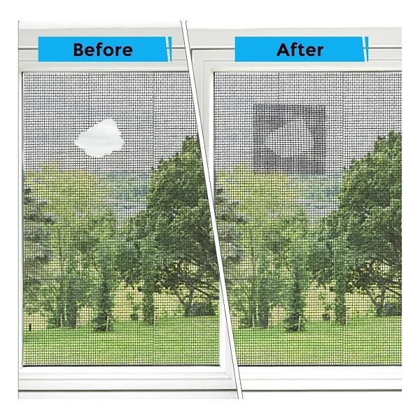 48 mm x 2 Metre Yapışkanlı Sineklik Yaması Tülü Tamir Bandı Bantı Yırtık Kopmuş Delik Fiber Tül Yapıştırma Gri - Görsel 4