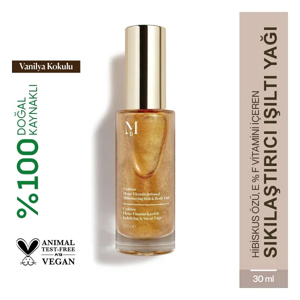 Misbahçe Golden Hour Vitamin içerikli Işıltılı 30 ml Saç Ve Vücut Yağı - Görsel 2