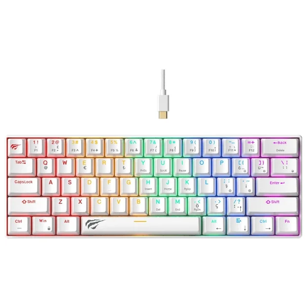 Havit Gamenote KB903L Mavi RGB %60 TKL Red Switch Kablolu Mekanik Oyuncu Klavyesi - Görsel 6
