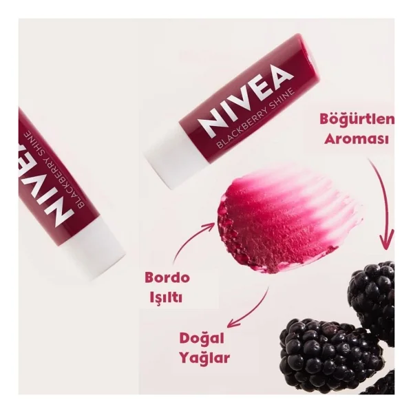 NIVEA SUN SPF50 Primer Nemlendirici Makyaj Bazı 30ml ve Böğürtlen Nemlendirici Dudak Kremi ve Parlatıcısı - Görsel 3