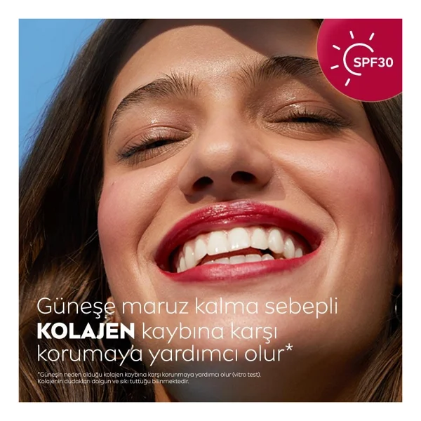 NIVEA SUN SPF50 Güneş Koruyucu Primer Nemlendirici Makyaj Bazı30ml ve Kırmızı Renk Nemlendirici Dudak Krem - Görsel 3