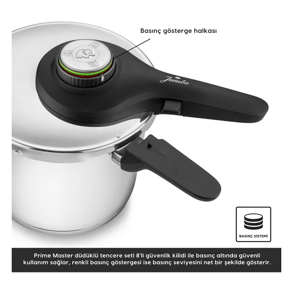 Jumbo Prime Master 6 lt Düdüklü Tencere - Görsel 8