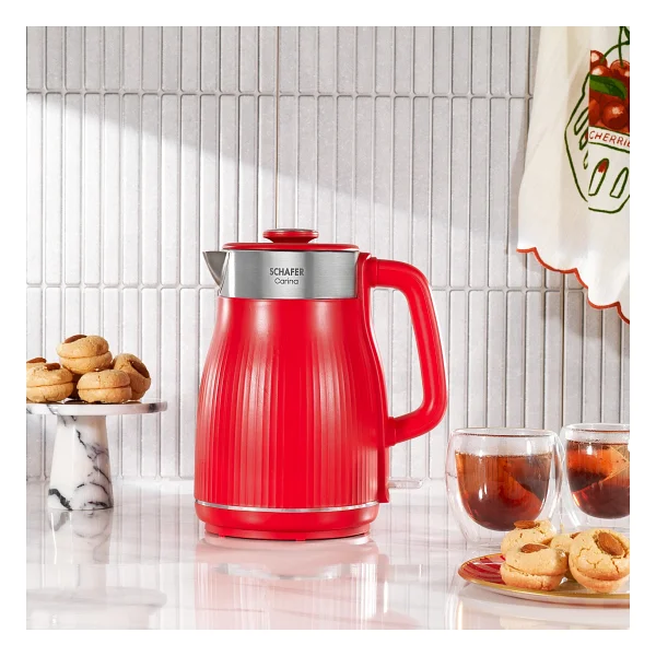 Schafer Carina Kırmızı 1800 W 1.8 lt Kettle - Görsel 3