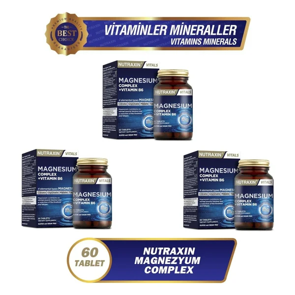 Nutraxin Magnesium Complex + Vitamin B6 60 Tablet 3'lü - Görsel 6