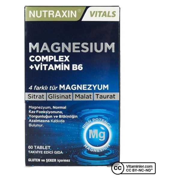 Nutraxin Magnesium Complex + Vitamin B6 60 Tablet 3'lü - Görsel 2
