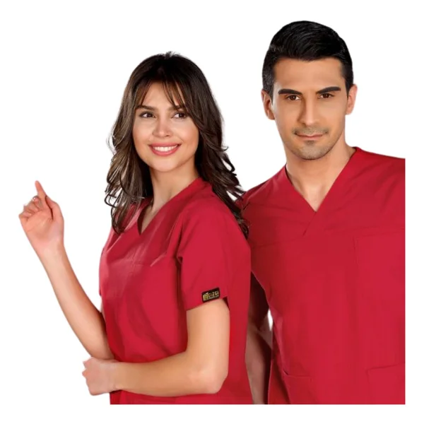 Çizgi Medikal Lacivert V Yaka Scrubs (Terikoton/ince Kumaş) T200 - XS - Görsel 8