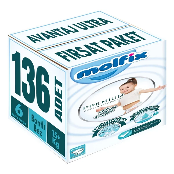 Molfix Premium 6 Numara Extra Large 136'lı Bebek Bezi - Görsel 2