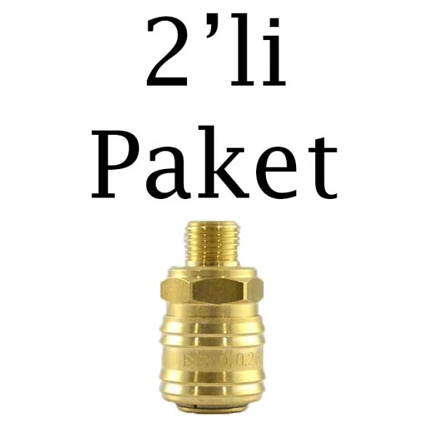 Brio Hava Hortum Erkek Gövde Kamalı 1/4 2'Li - Görsel 3