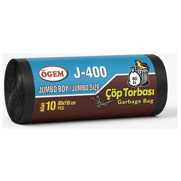Ögem J- 400 Jumbo Boy Çöp Poşeti 85x110 200 Adet ( 20 Rulo) - 85 x 110 cm - Görsel 4