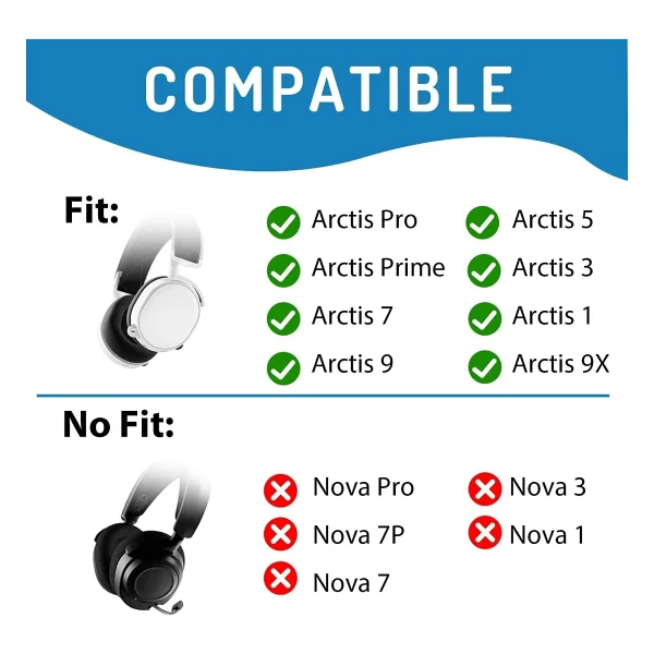Steelseries Arctis 1/3/5/7/9 Uyumlu Kulak Pedi,yastık Steelseries Arctis1/3/5/7p+/7p/7x+/9x/pro/prime Kulaklık Sungeri, Yastığı Yalıtım Köpük Ped Minder - Siyah - Görsel 4
