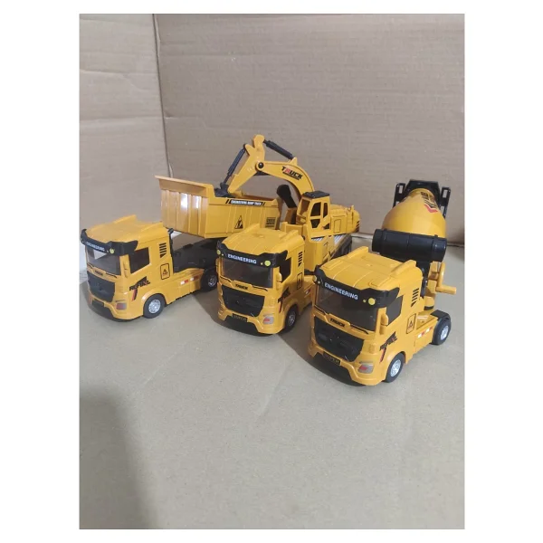 Berattoys 3lü Set Büyük Iş Makinaları Kırılmaz Iş Araçları 28 cm Sürtmeli Kamyon Kepçe Mikser - Görsel 3